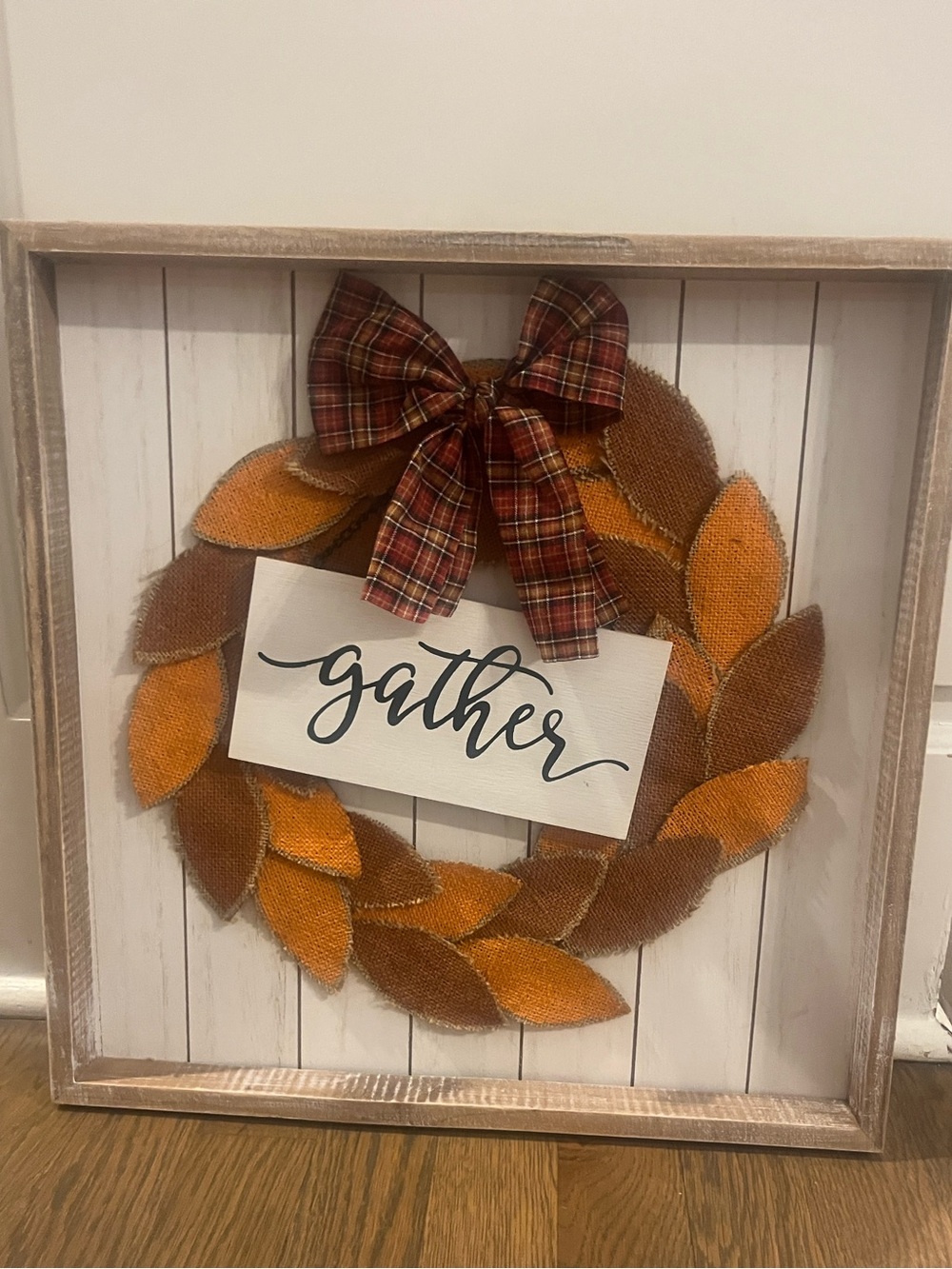 NEW Gather Wreath Wooden Wall Art